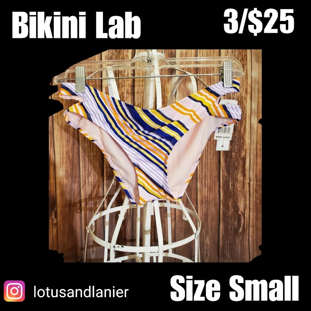 The Bikini Lab Striped Bottom Sz Small 3/$25